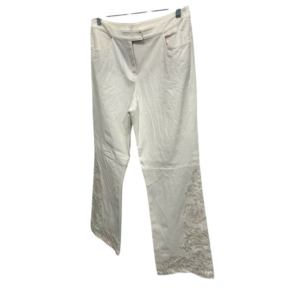 St. John Evening By Marie Gray Womens Embellished Dress Pants Size 12 White - Picture 3 of 9